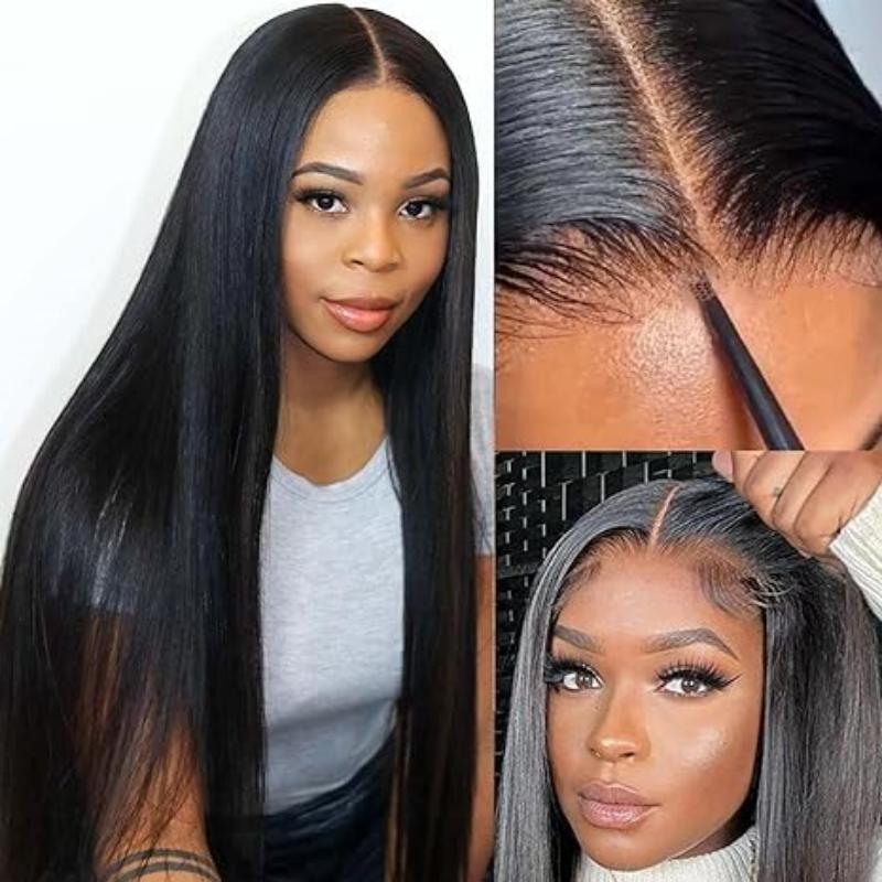 28inch 5x5 straight human hair glueless wig