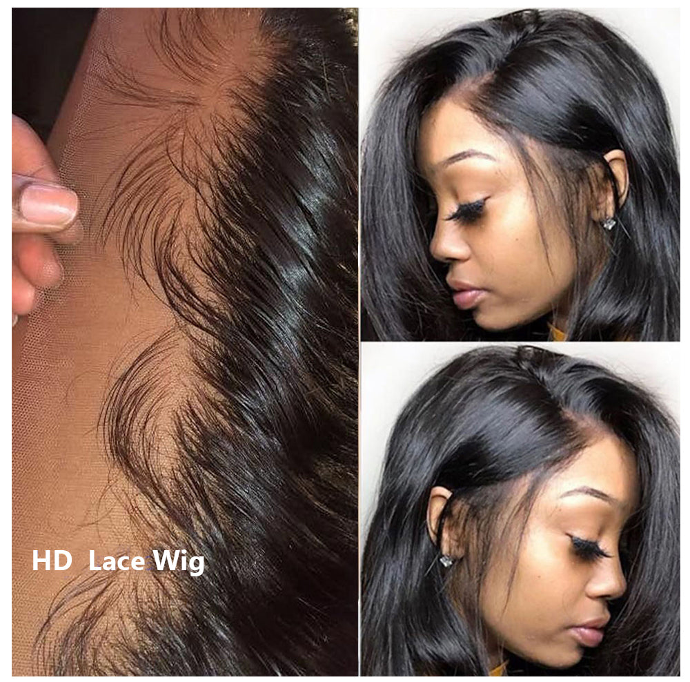 Natural Straight Hd Lace Frontal Wigs 12A Remy Virgin Human Hair