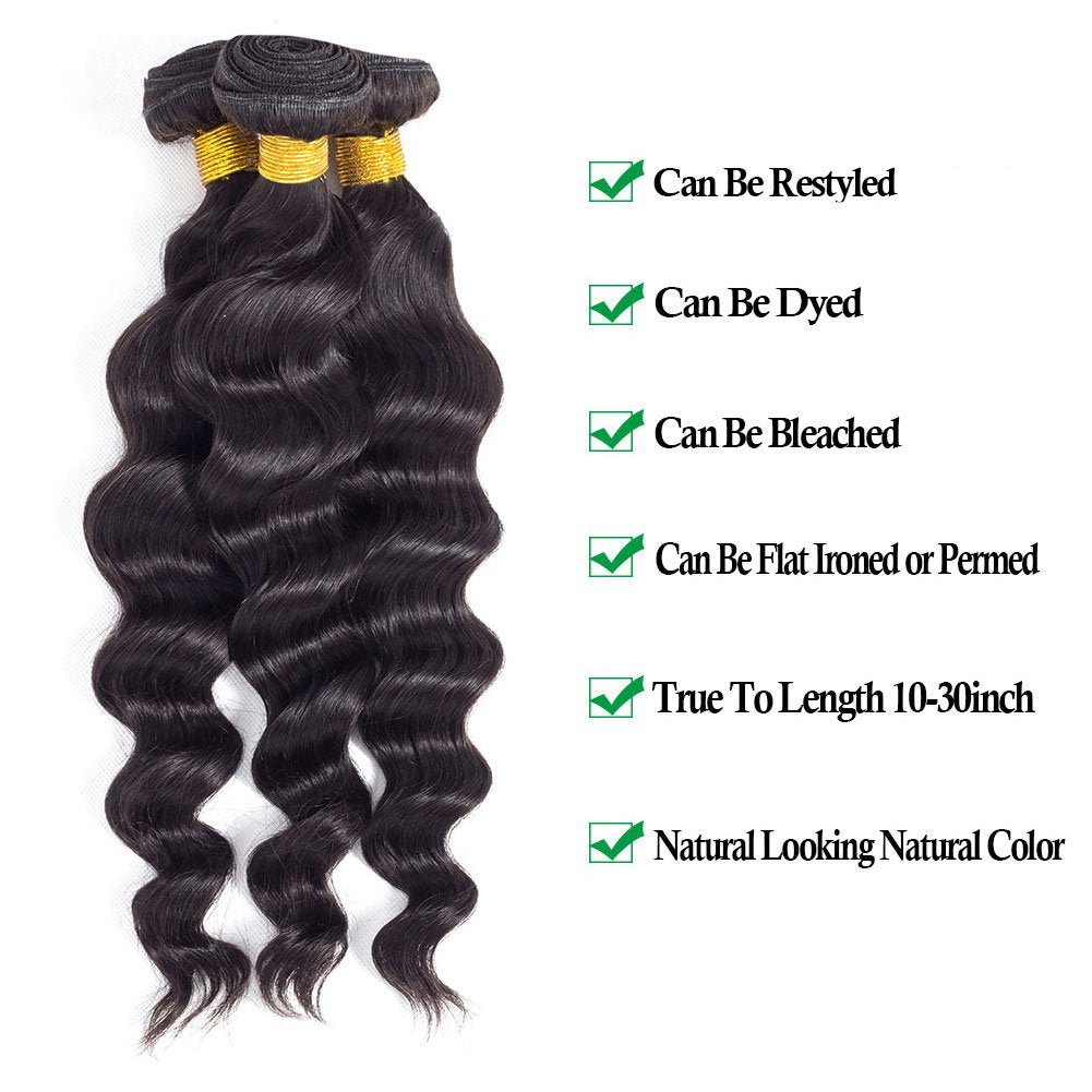 12A Loose Deep Wave Bundle Virgin Human Hair Curly Extension