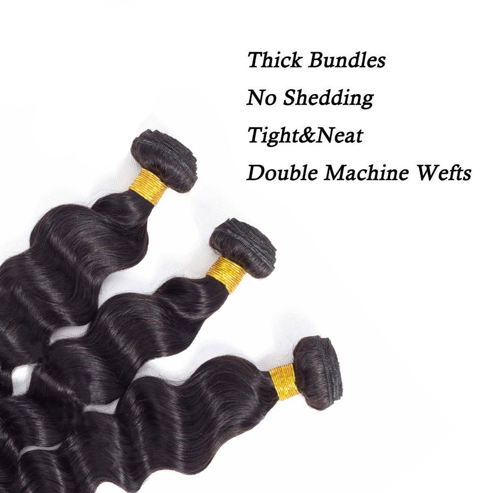 12A Loose Deep Wave Bundle Virgin Human Hair Curly Extension