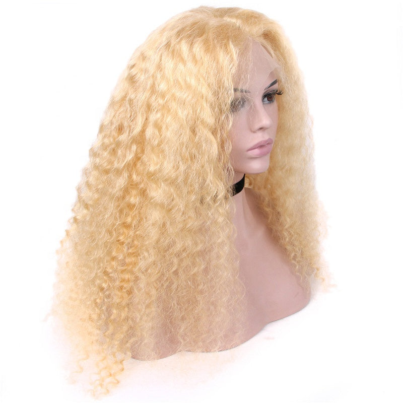 #613 Blonde 180% Density Loose Curly 13x4 Lace Front Wig