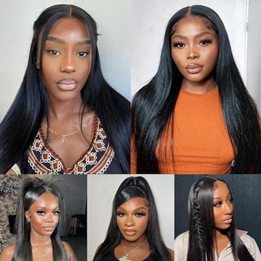 14inch 5x5 straight glueless transparent lace wig