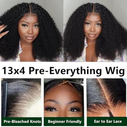16inch 13x4 kinky curly wear and gowig