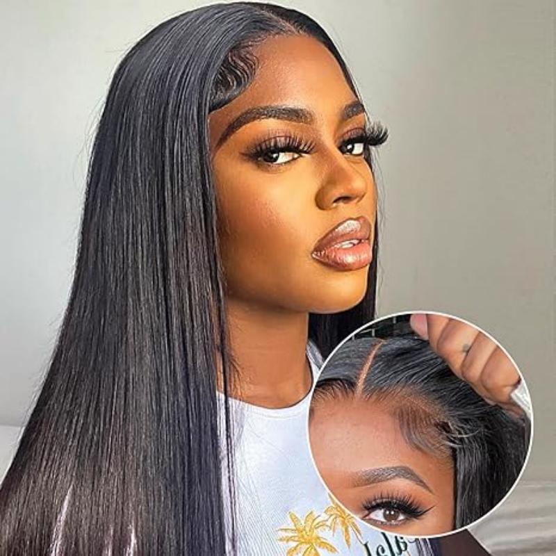 16inch 5x5 Glueless Straight Lace Closure Wigs