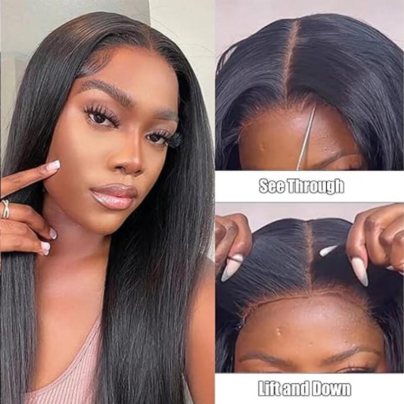 16inch 5x5 Straight Glueless Lace Closure Wigs