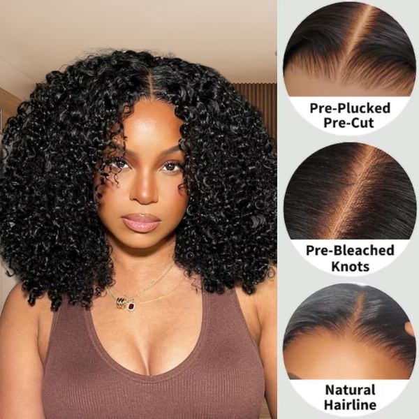 Stay on Trend with FAYUAN Glueless Pre-Plucked Pre-Cut Kinky Curly 5x5 Lace Closure Wig