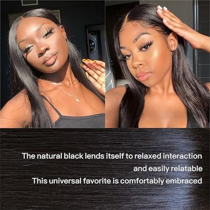 18inch 5x5 natural black straight glueless wig