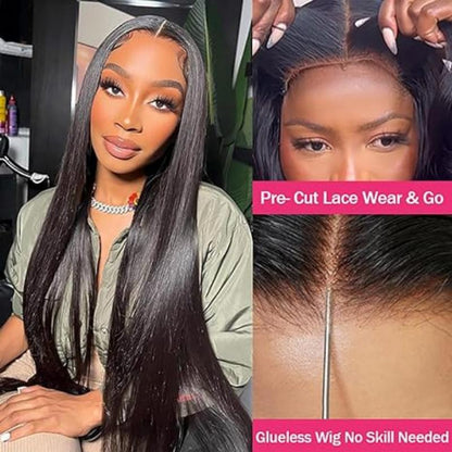 24inch 5x5 Wear and Go Glueless Lace Closure Wig