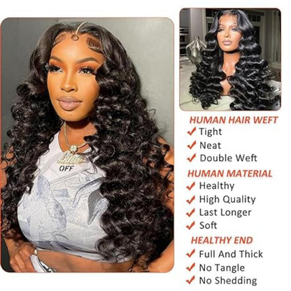26inch 5x5 Transparent Lace Glueless Wig Loose Deep Wave
