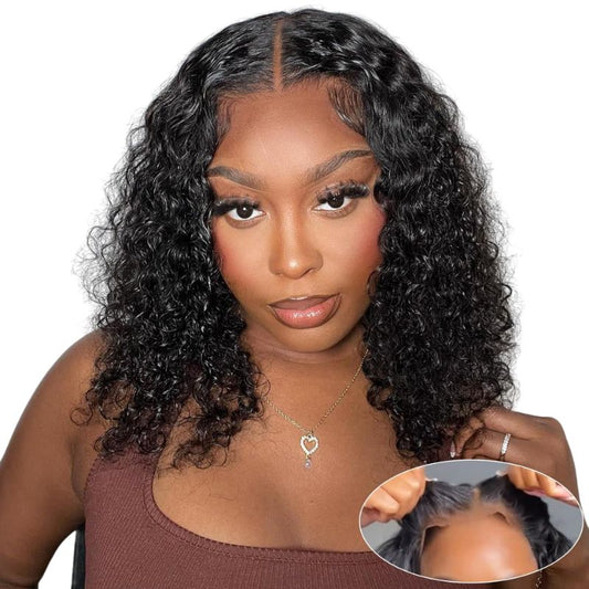 Get Glamorous with FAYUAN 12 inch Glueless Curly Pre Plucked 5x5 Lace Wig - 200% Density