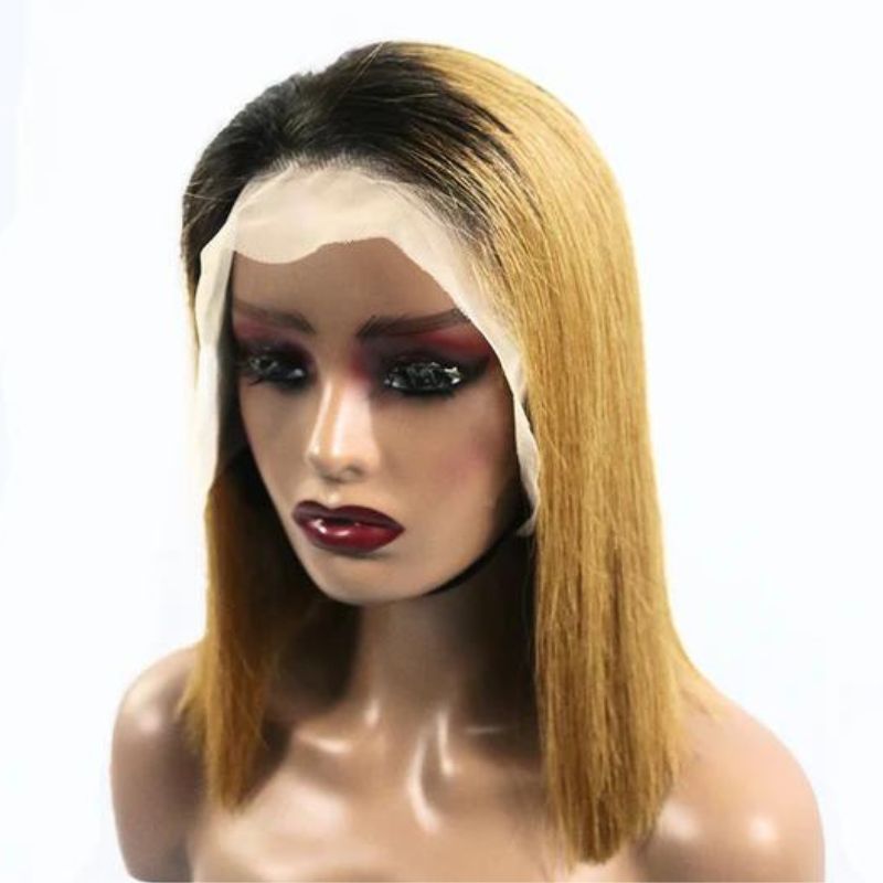 Yellow Bob Hair Wigs Straight 13x4 Lace Front Wigs 100% Human Virgin Hair Wigs