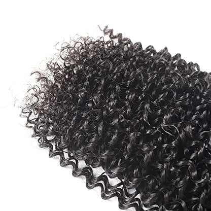 Virgin Kinky Curly Bundle Malaysian Human Hair Extensions Natural Black