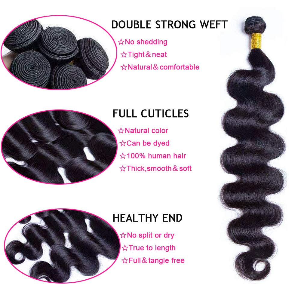 12A Virgin Indian Human Hair Extensions 10-30 Inches Body Wave Bundles