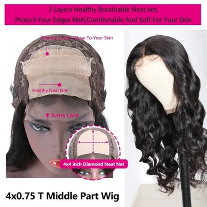 200% Density 4X4 Transparent Lace Front Wig