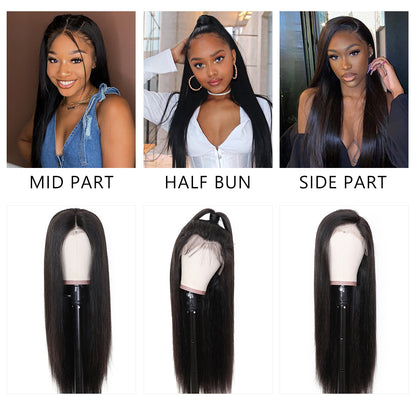 Natural Straight Hd Lace Frontal Wigs 12A Remy Virgin Human Hair