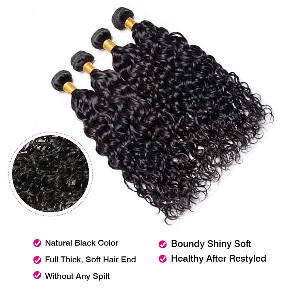 Brazilian Water Wave Bundles 12A Wet and Wavy Remy Curly Human Hair