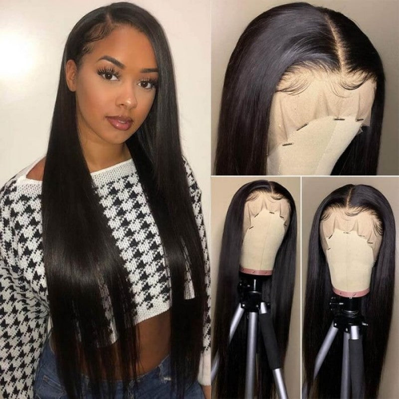 200% Density 12A India Human Hair Straight Wigs