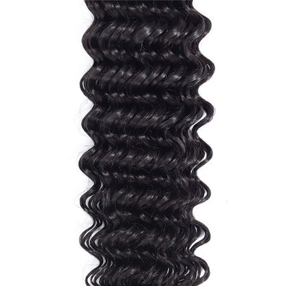 Unprocessed Deep Wave Curly Virgin Bundles Human Hair Extensions