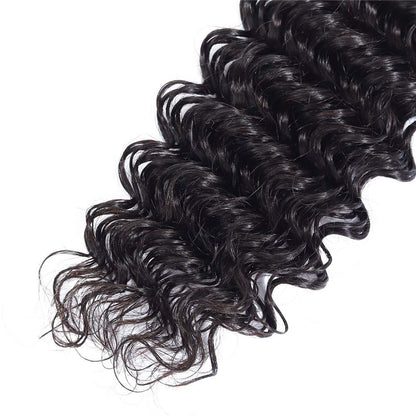 Unprocessed Deep Wave Curly Virgin Bundles Human Hair Extensions