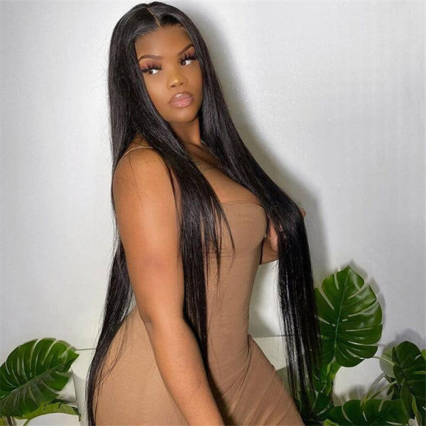 Lace Front Wig 200% Density Cuticle Aligned Human Straight  Hair